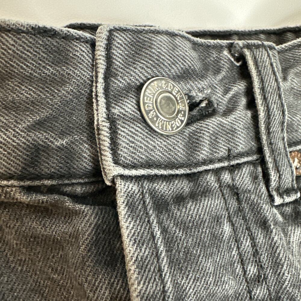 H&M Womens Size 4 Black Denim Mini Skirt High Waisted Distressed Frayed Jean - Picture 4 of 10
